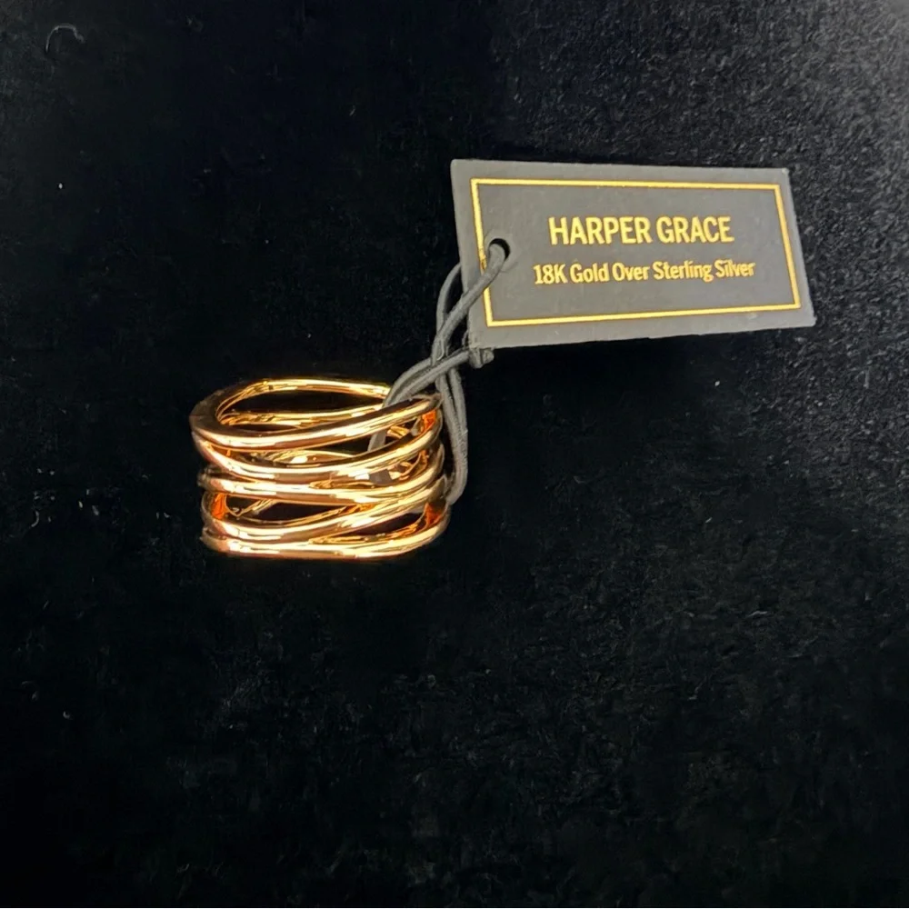 Elegant Gold-Tone Women's Ring 18kt gold plated - Picture 5 of 5
